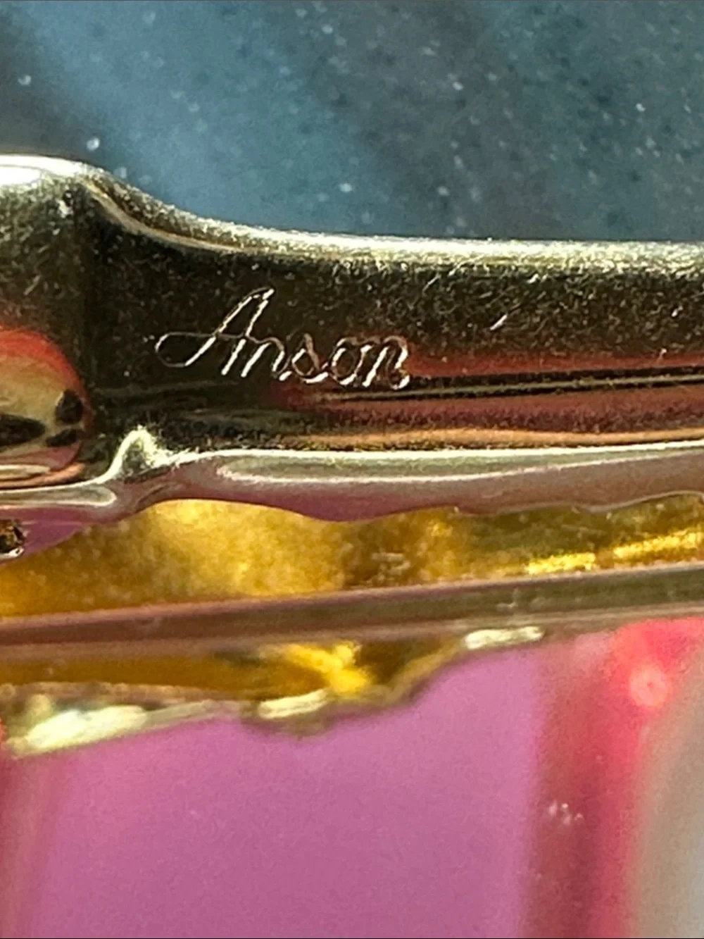 Vintage Anson Gold-Tone Star Accent Tie Clip with Red Stone